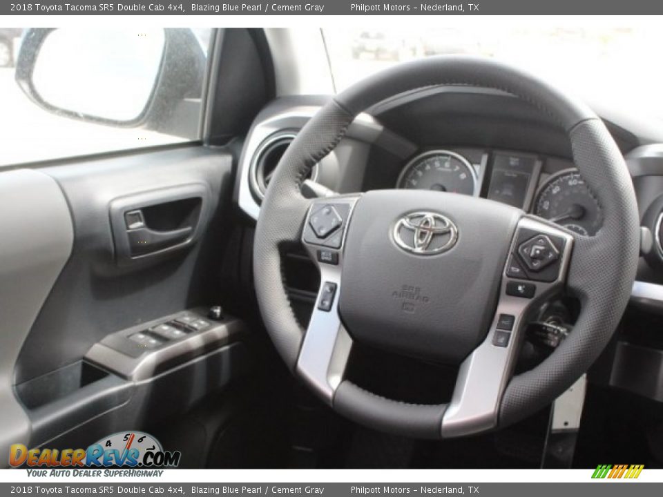 2018 Toyota Tacoma SR5 Double Cab 4x4 Blazing Blue Pearl / Cement Gray Photo #23
