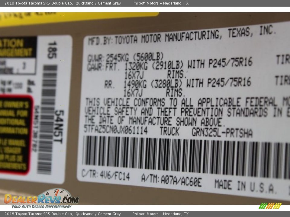 2018 Toyota Tacoma SR5 Double Cab Quicksand / Cement Gray Photo #32