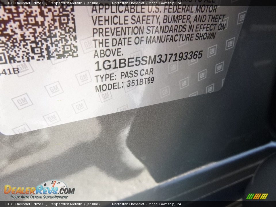 2018 Chevrolet Cruze LT Pepperdust Metallic / Jet Black Photo #16