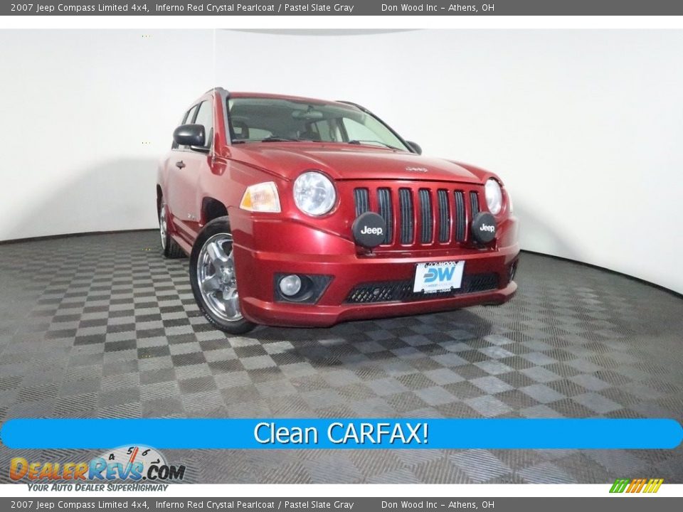 2007 Jeep Compass Limited 4x4 Inferno Red Crystal Pearlcoat / Pastel Slate Gray Photo #1