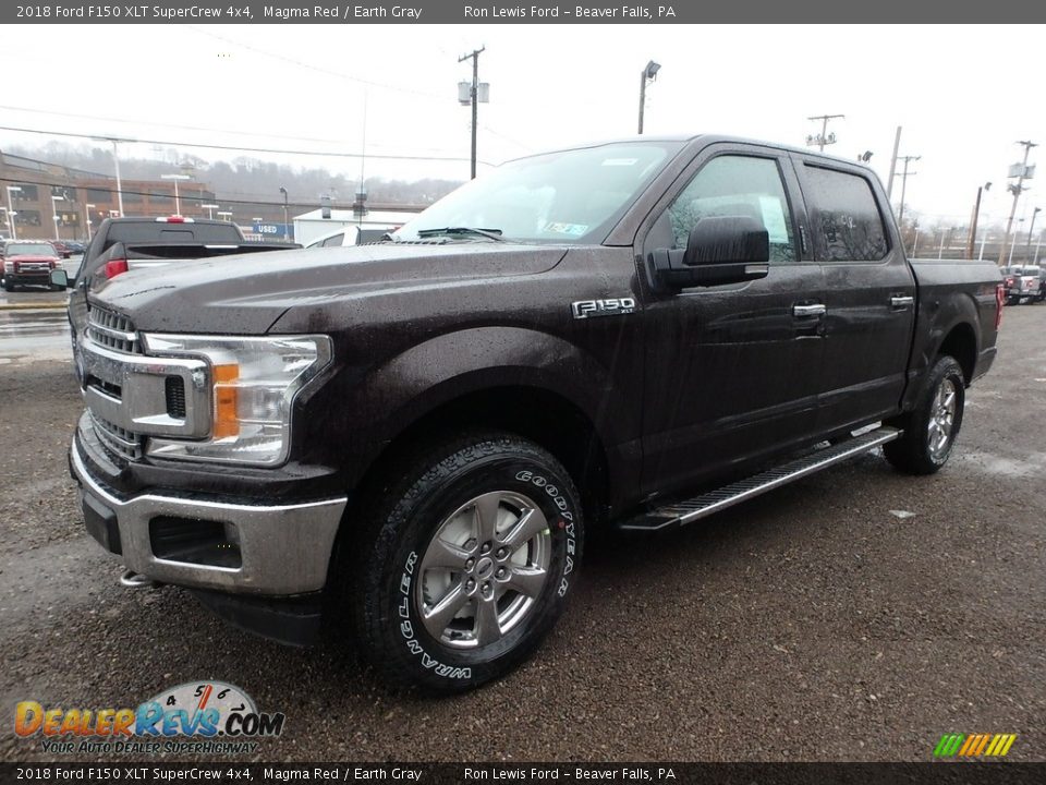 2018 Ford F150 XLT SuperCrew 4x4 Magma Red / Earth Gray Photo #7