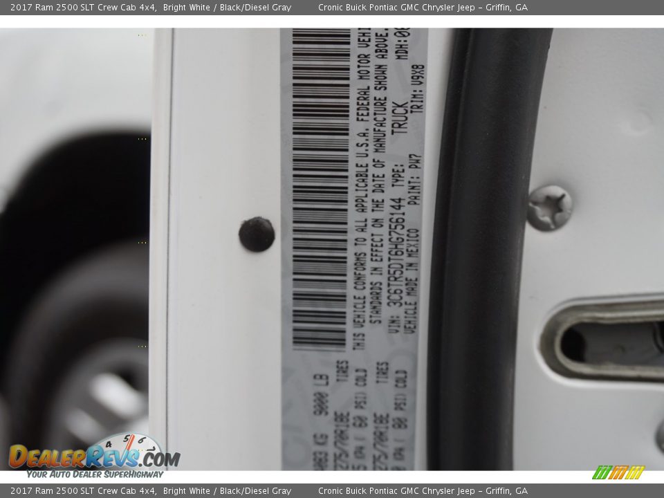 2017 Ram 2500 SLT Crew Cab 4x4 Bright White / Black/Diesel Gray Photo #22
