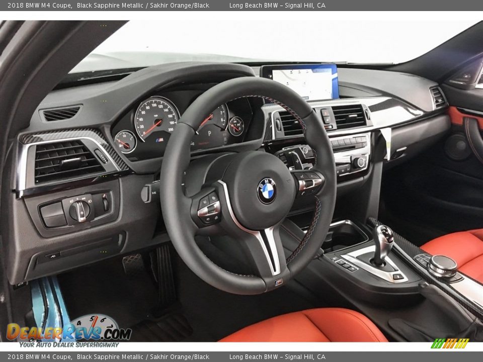 2018 BMW M4 Coupe Black Sapphire Metallic / Sakhir Orange/Black Photo #5