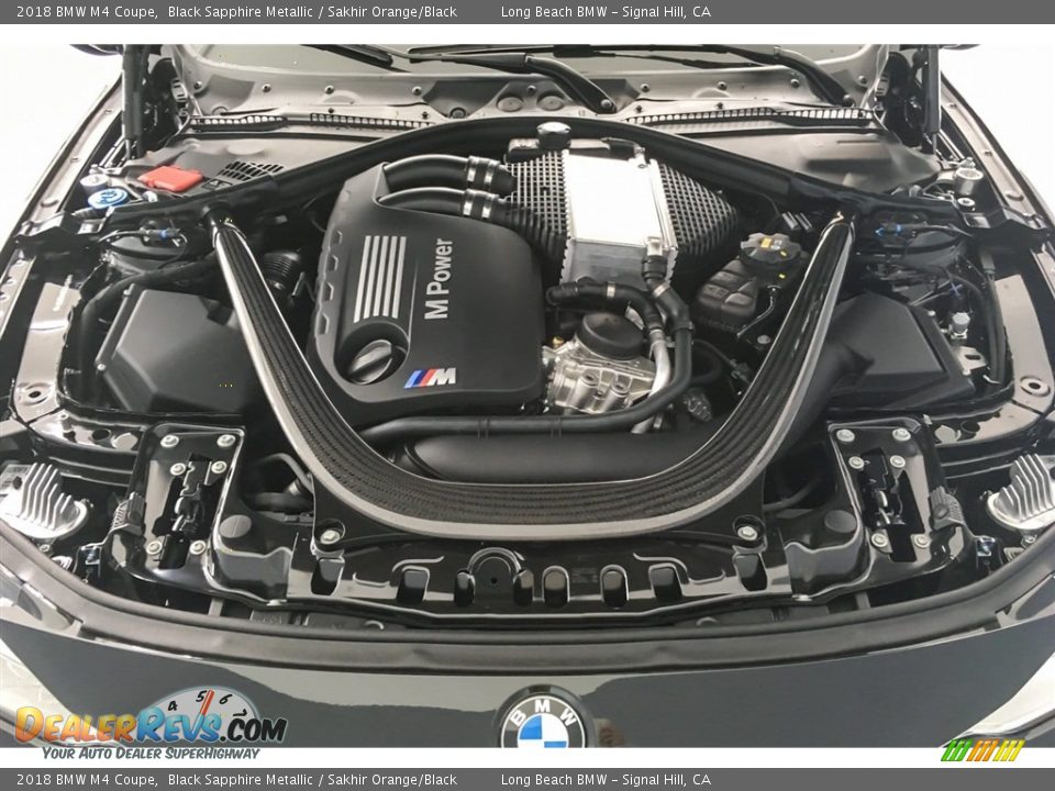 2018 BMW M4 Coupe Black Sapphire Metallic / Sakhir Orange/Black Photo #8