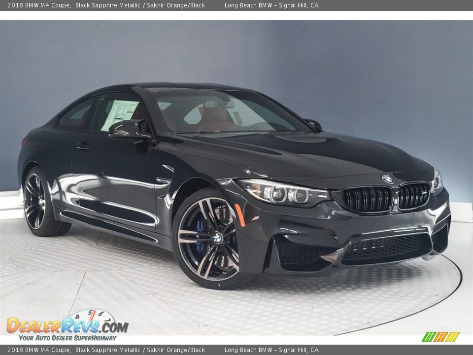 2018 BMW M4 Coupe Black Sapphire Metallic / Sakhir Orange/Black Photo #12