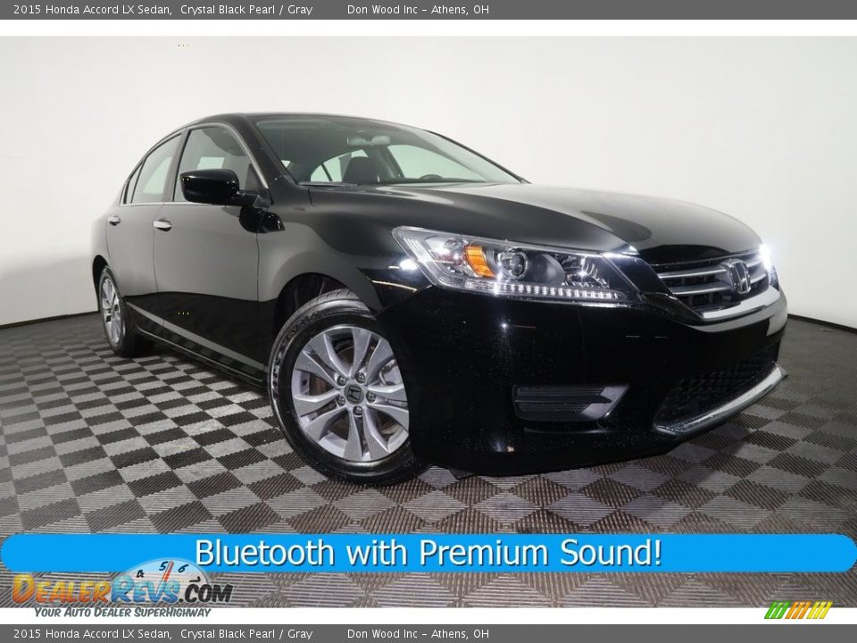 2015 Honda Accord LX Sedan Crystal Black Pearl / Gray Photo #1