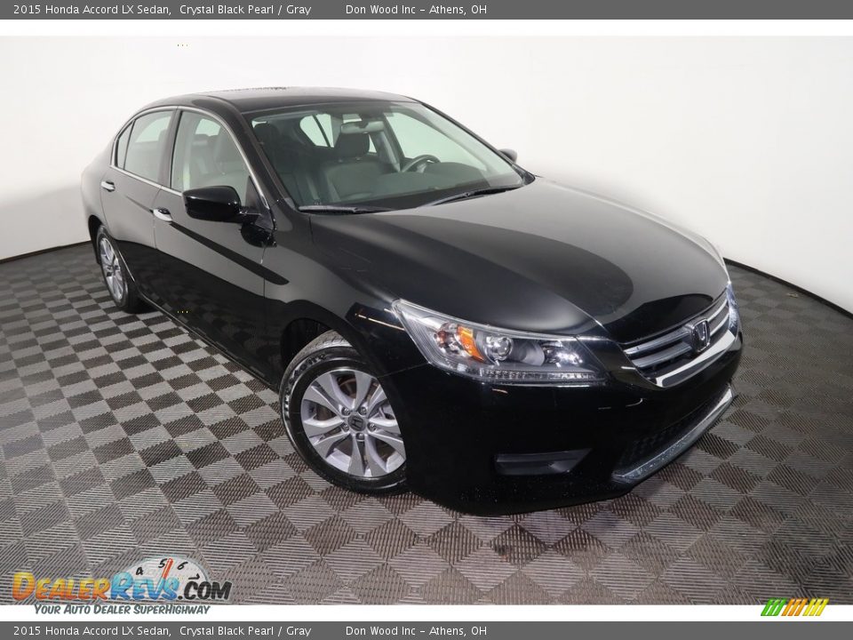 2015 Honda Accord LX Sedan Crystal Black Pearl / Gray Photo #4