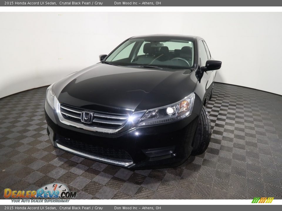 2015 Honda Accord LX Sedan Crystal Black Pearl / Gray Photo #7