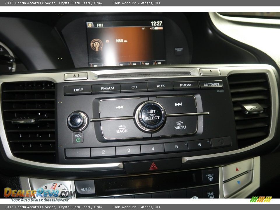 2015 Honda Accord LX Sedan Crystal Black Pearl / Gray Photo #17
