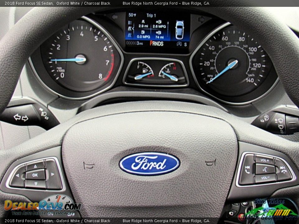 2018 Ford Focus SE Sedan Oxford White / Charcoal Black Photo #15