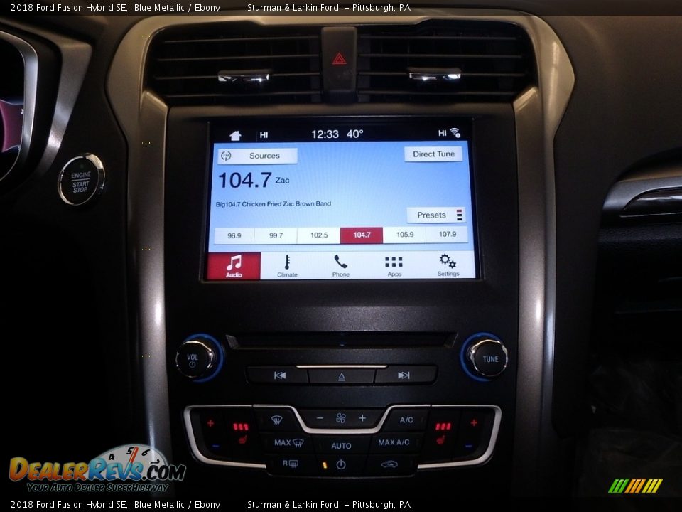 2018 Ford Fusion Hybrid SE Blue Metallic / Ebony Photo #13