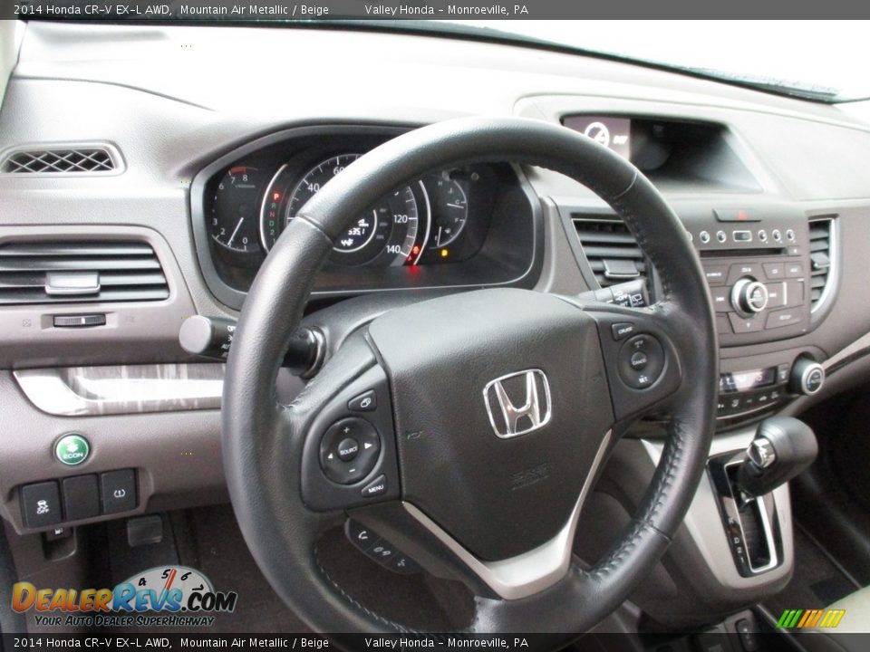 2014 Honda CR-V EX-L AWD Mountain Air Metallic / Beige Photo #14