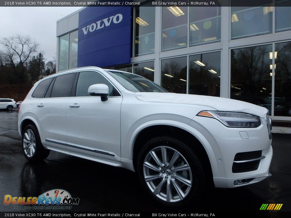 2018 Volvo XC90 T6 AWD Inscription Crystal White Pearl Metallic / Charcoal Photo #1