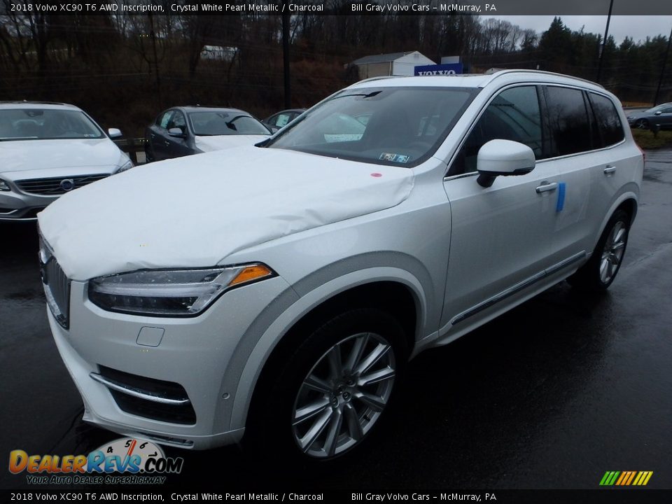 2018 Volvo XC90 T6 AWD Inscription Crystal White Pearl Metallic / Charcoal Photo #5