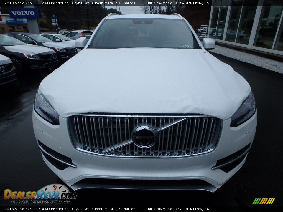 2018 Volvo XC90 T6 AWD Inscription Crystal White Pearl Metallic / Charcoal Photo #6