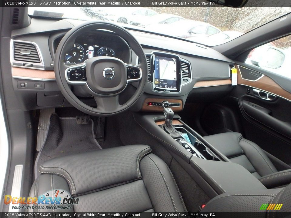 2018 Volvo XC90 T6 AWD Inscription Crystal White Pearl Metallic / Charcoal Photo #10