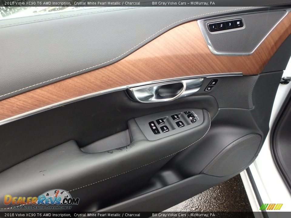 2018 Volvo XC90 T6 AWD Inscription Crystal White Pearl Metallic / Charcoal Photo #11