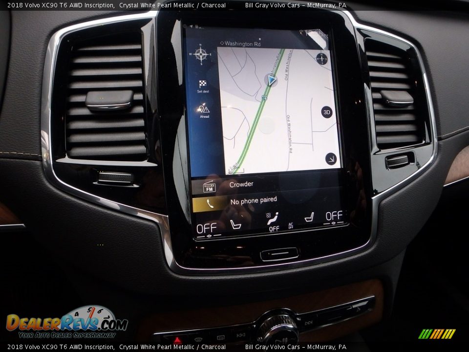 2018 Volvo XC90 T6 AWD Inscription Crystal White Pearl Metallic / Charcoal Photo #14