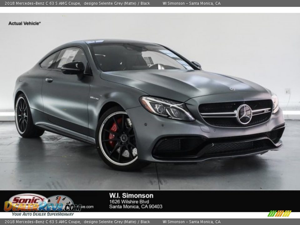 2018 Mercedes-Benz C 63 S AMG Coupe designo Selenite Grey (Matte) / Black Photo #1