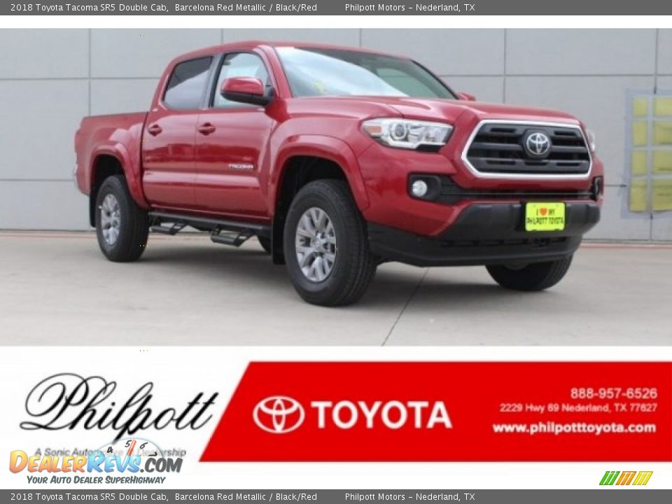 2018 Toyota Tacoma SR5 Double Cab Barcelona Red Metallic / Black/Red Photo #1