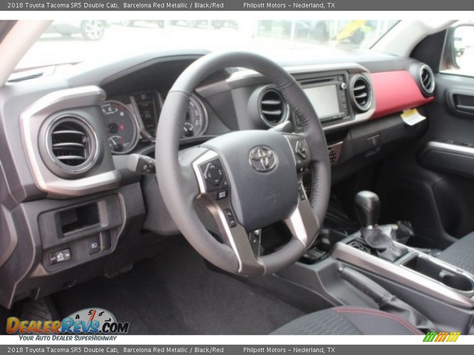 2018 Toyota Tacoma SR5 Double Cab Barcelona Red Metallic / Black/Red Photo #13