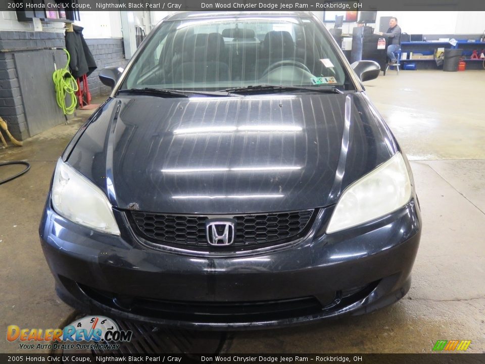 2005 Honda Civic LX Coupe Nighthawk Black Pearl / Gray Photo #5