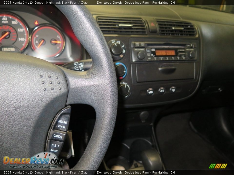 2005 Honda Civic LX Coupe Nighthawk Black Pearl / Gray Photo #15
