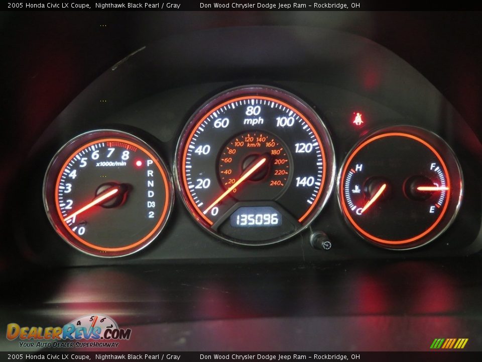 2005 Honda Civic LX Coupe Nighthawk Black Pearl / Gray Photo #16