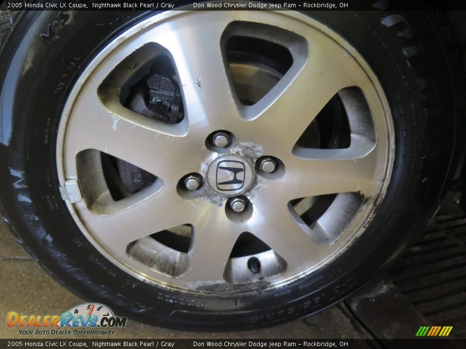 2005 Honda Civic LX Coupe Nighthawk Black Pearl / Gray Photo #22