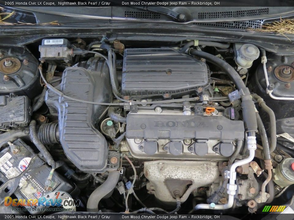 2005 Honda Civic LX Coupe Nighthawk Black Pearl / Gray Photo #28