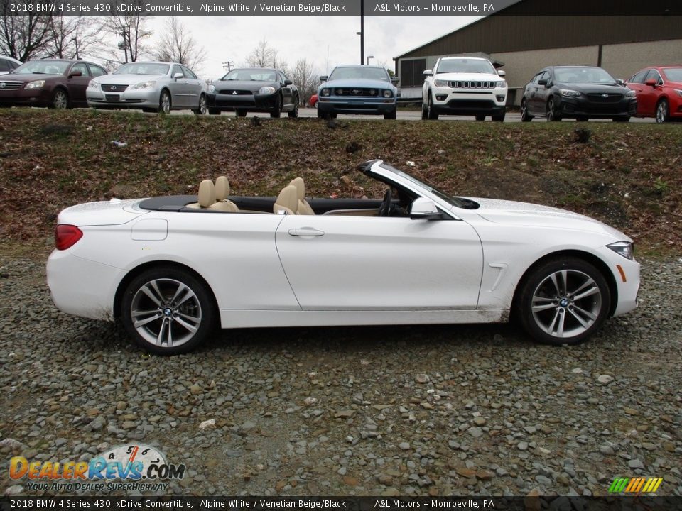 2018 BMW 4 Series 430i xDrive Convertible Alpine White / Venetian Beige/Black Photo #2