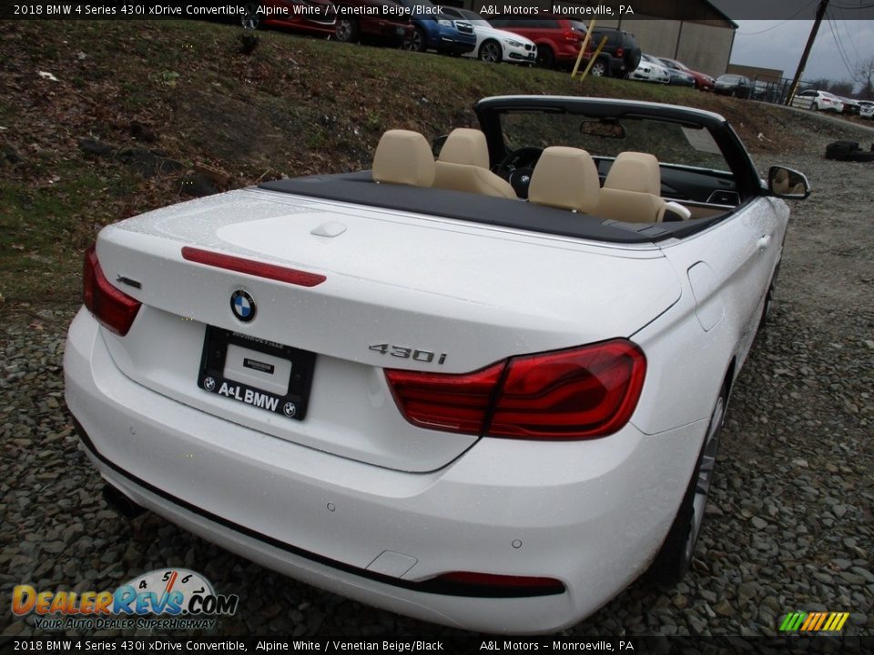 2018 BMW 4 Series 430i xDrive Convertible Alpine White / Venetian Beige/Black Photo #3