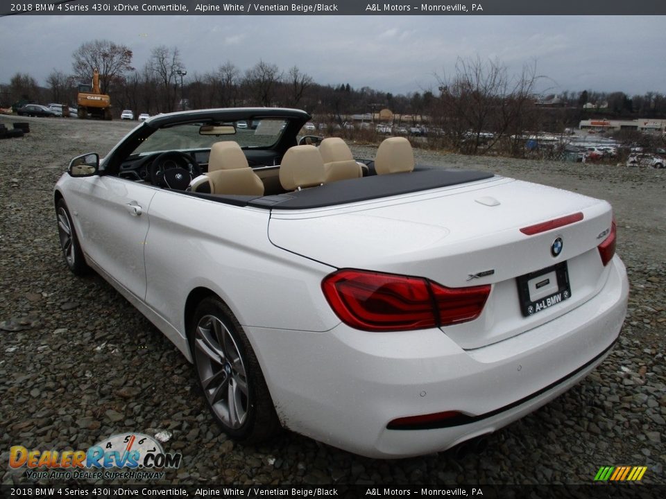 2018 BMW 4 Series 430i xDrive Convertible Alpine White / Venetian Beige/Black Photo #5