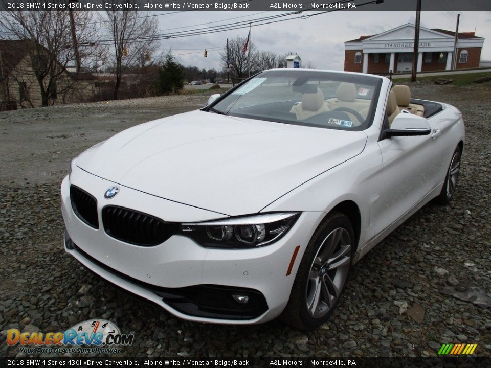 2018 BMW 4 Series 430i xDrive Convertible Alpine White / Venetian Beige/Black Photo #7