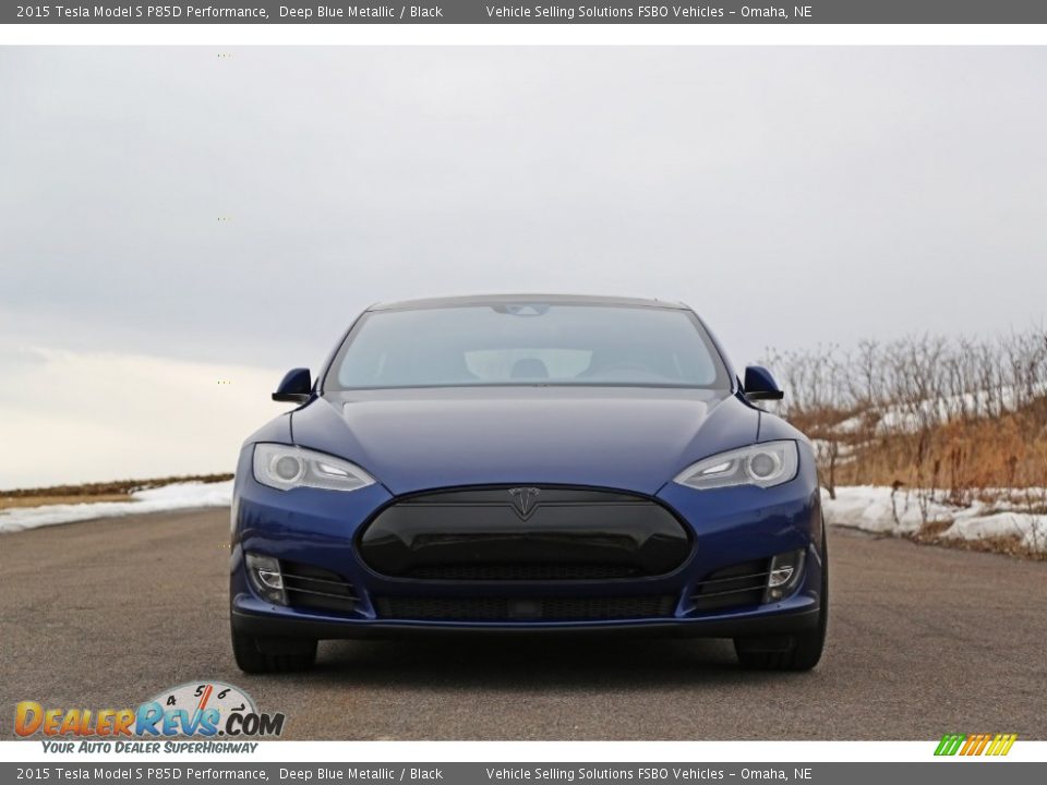 2015 Tesla Model S P85D Performance Deep Blue Metallic / Black Photo #10
