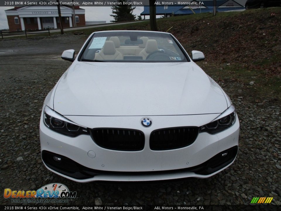 2018 BMW 4 Series 430i xDrive Convertible Alpine White / Venetian Beige/Black Photo #8