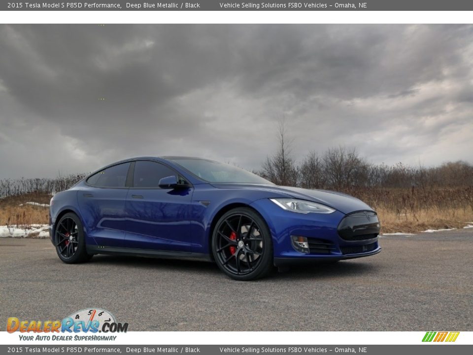 Deep Blue Metallic 2015 Tesla Model S P85D Performance Photo #11