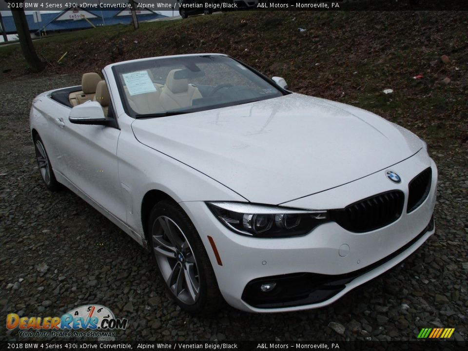 2018 BMW 4 Series 430i xDrive Convertible Alpine White / Venetian Beige/Black Photo #9