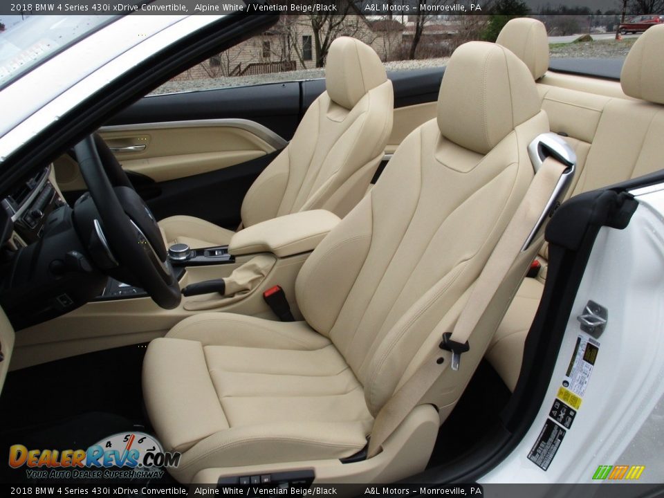 2018 BMW 4 Series 430i xDrive Convertible Alpine White / Venetian Beige/Black Photo #13
