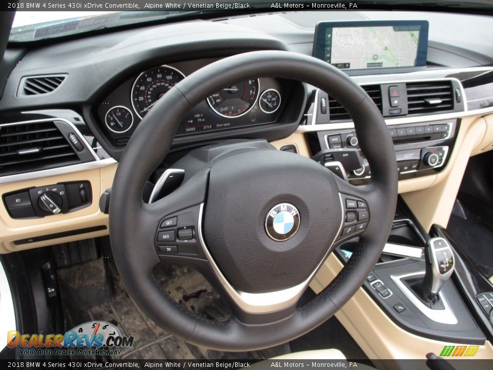 2018 BMW 4 Series 430i xDrive Convertible Alpine White / Venetian Beige/Black Photo #15
