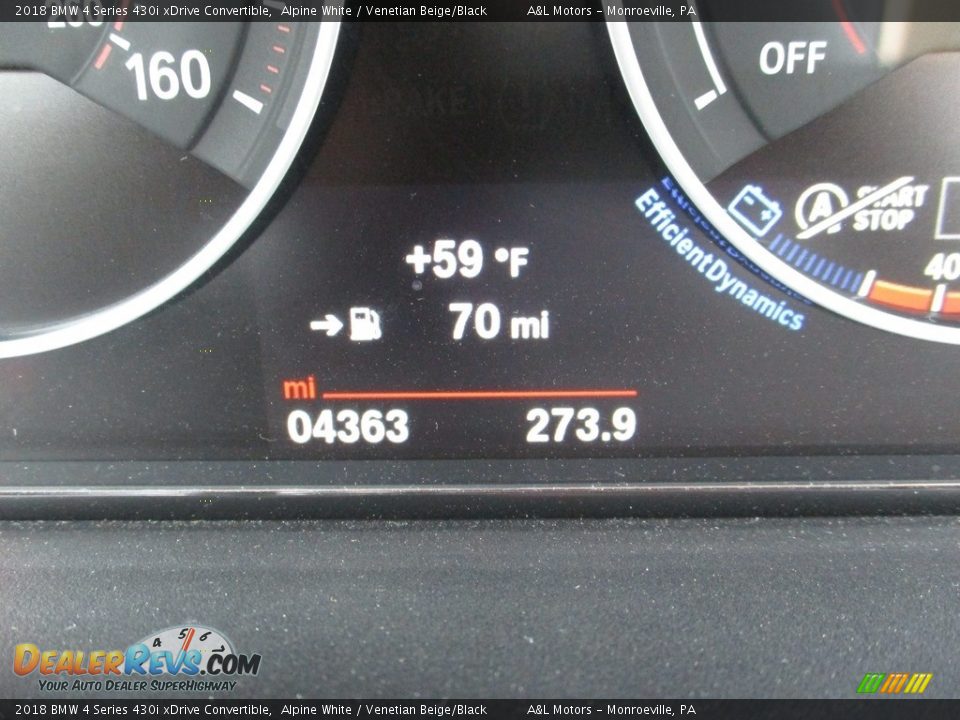2018 BMW 4 Series 430i xDrive Convertible Alpine White / Venetian Beige/Black Photo #20