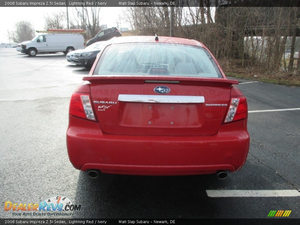 2008 Subaru Impreza 2.5i Sedan Lightning Red / Ivory Photo #7