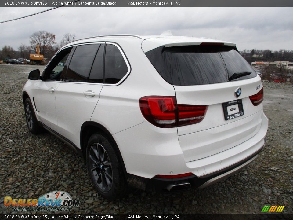 2018 BMW X5 xDrive35i Alpine White / Canberra Beige/Black Photo #5