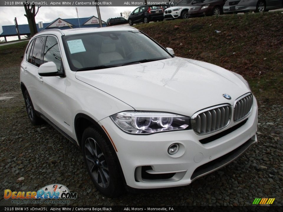 2018 BMW X5 xDrive35i Alpine White / Canberra Beige/Black Photo #9