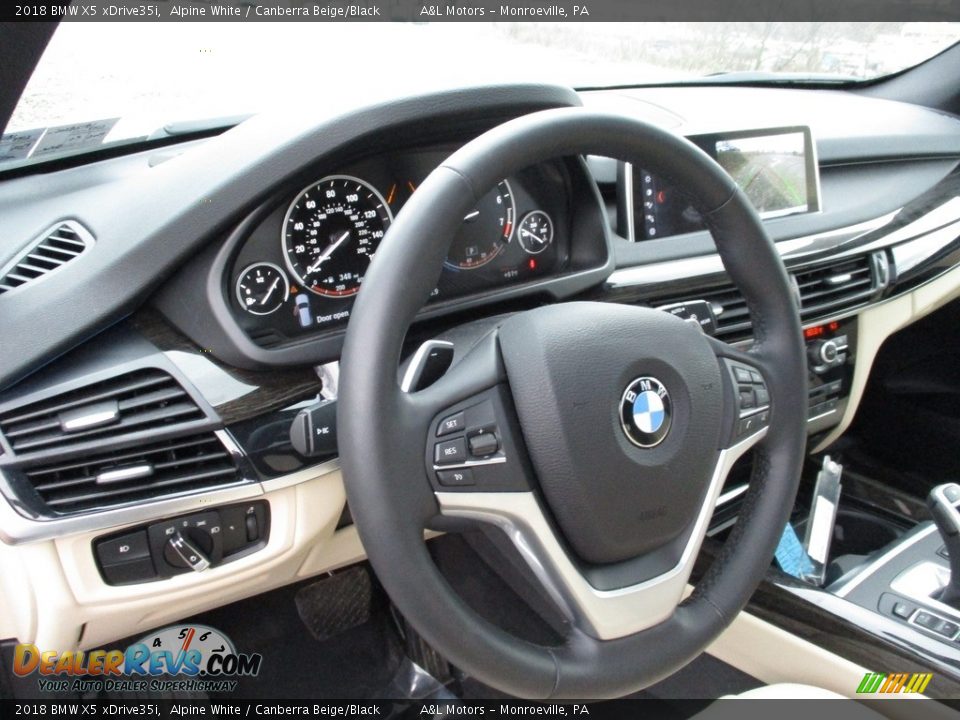 2018 BMW X5 xDrive35i Alpine White / Canberra Beige/Black Photo #15
