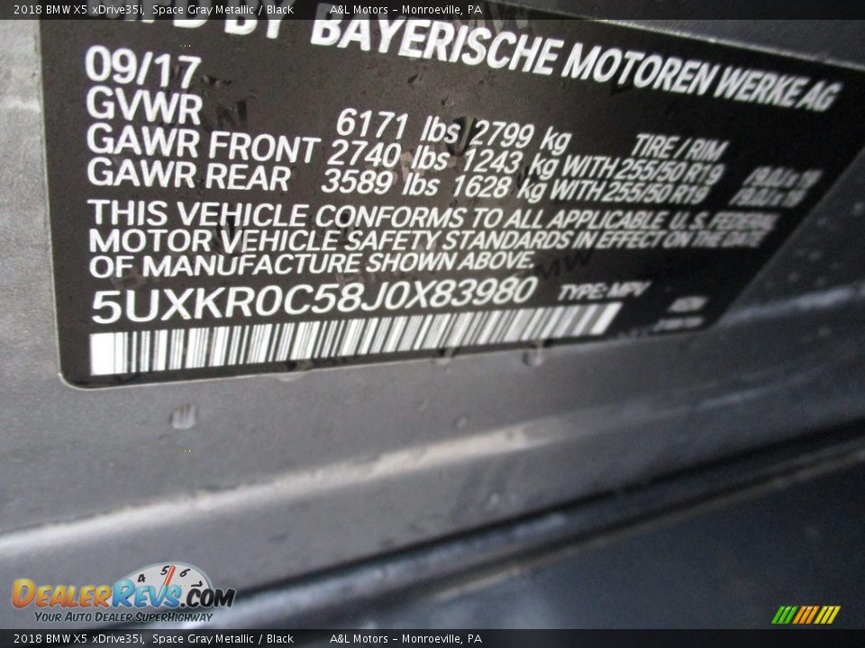 2018 BMW X5 xDrive35i Space Gray Metallic / Black Photo #19