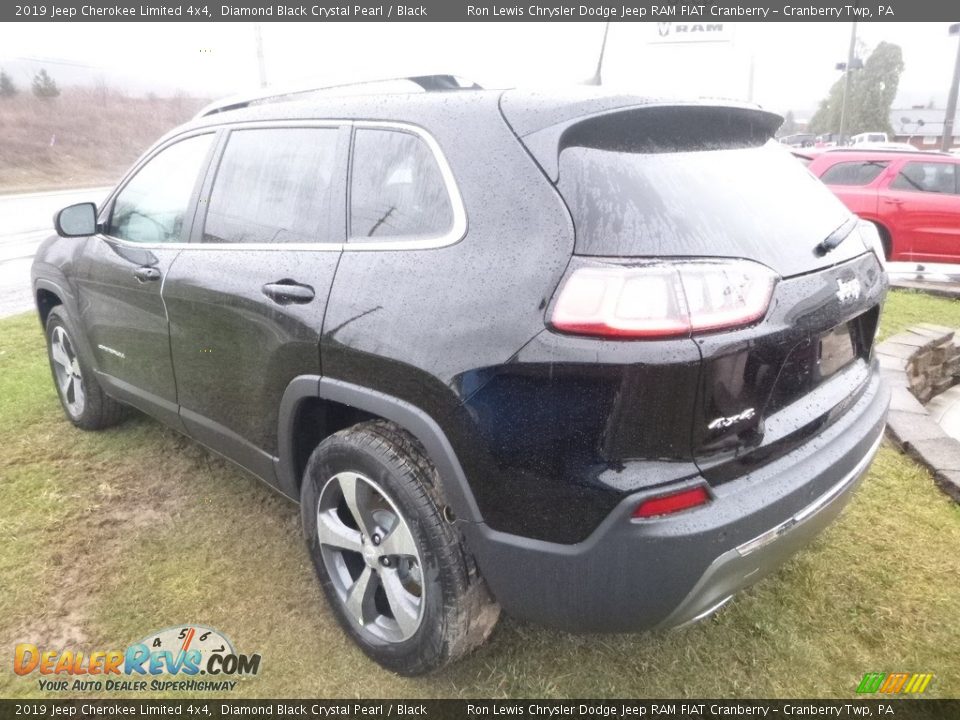 2019 Jeep Cherokee Limited 4x4 Diamond Black Crystal Pearl / Black Photo #3