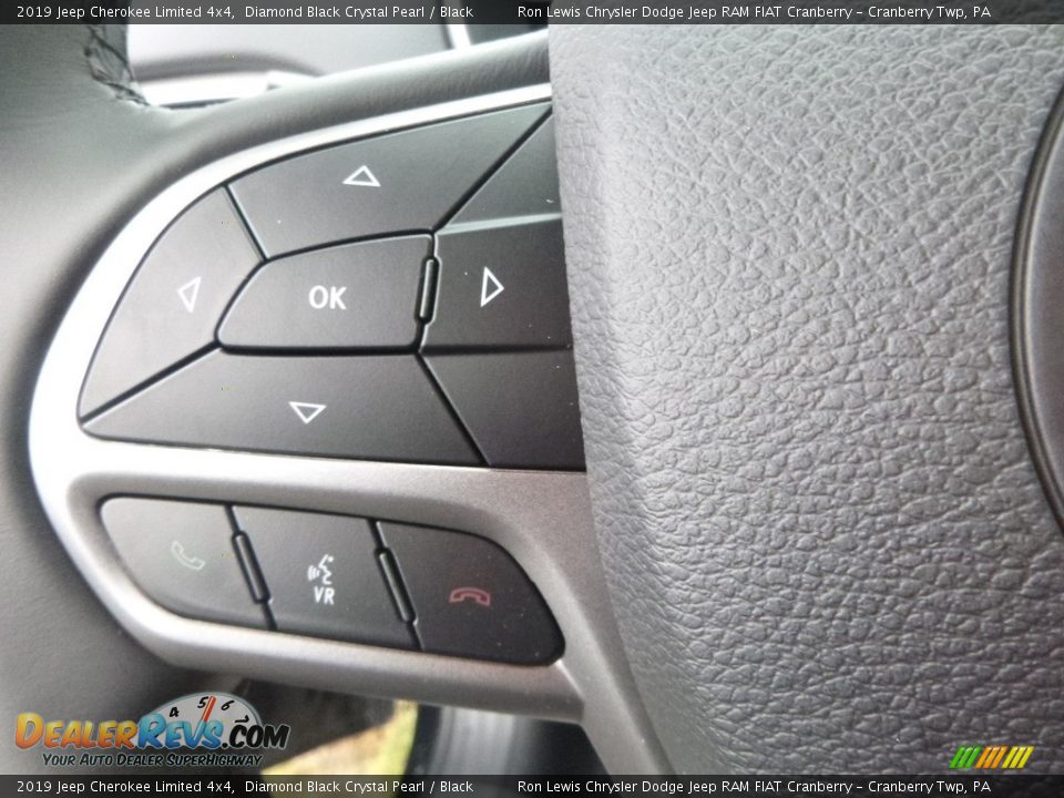 2019 Jeep Cherokee Limited 4x4 Diamond Black Crystal Pearl / Black Photo #19
