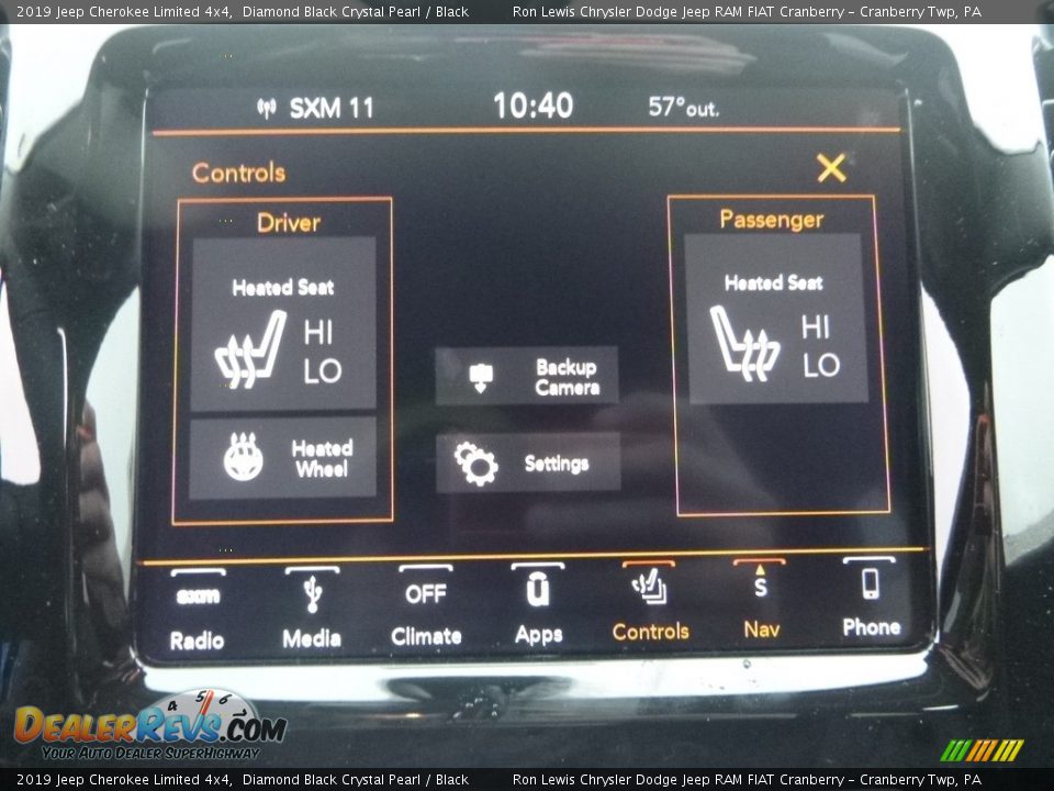 2019 Jeep Cherokee Limited 4x4 Diamond Black Crystal Pearl / Black Photo #20