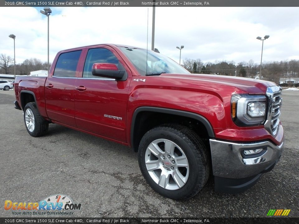2018 GMC Sierra 1500 SLE Crew Cab 4WD Cardinal Red / Jet Black Photo #3